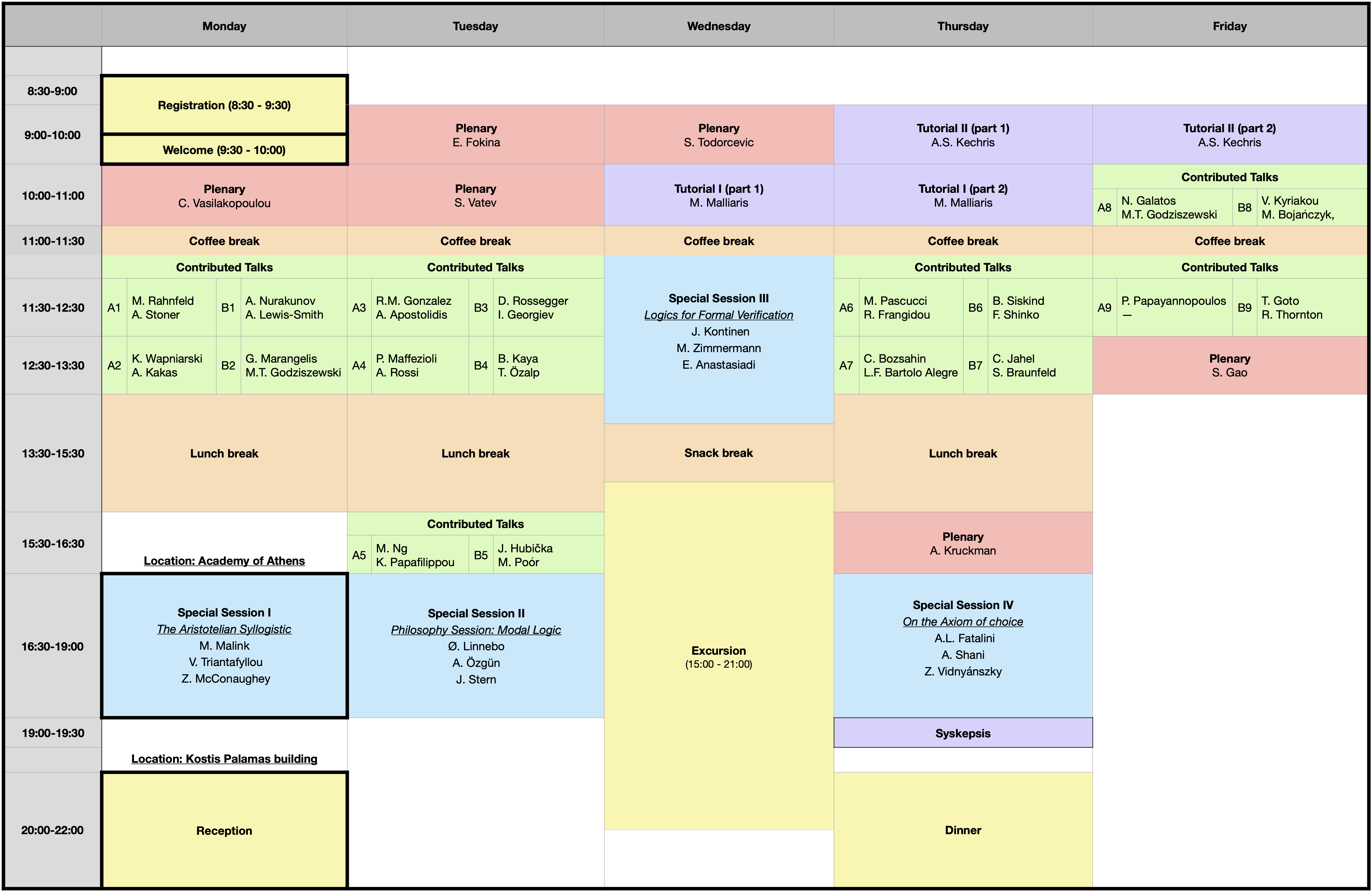 Programme Schedule
